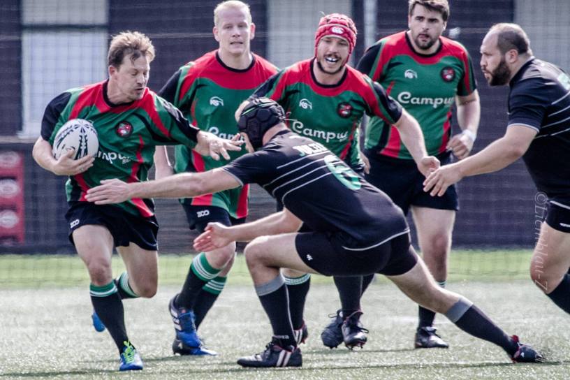 Julius Kompas in full action rugby Slovakia