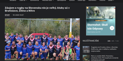 Záujem o rugby na Slovensku nie je veľký, kluby sú v Bratislave, Žiline a Nitre