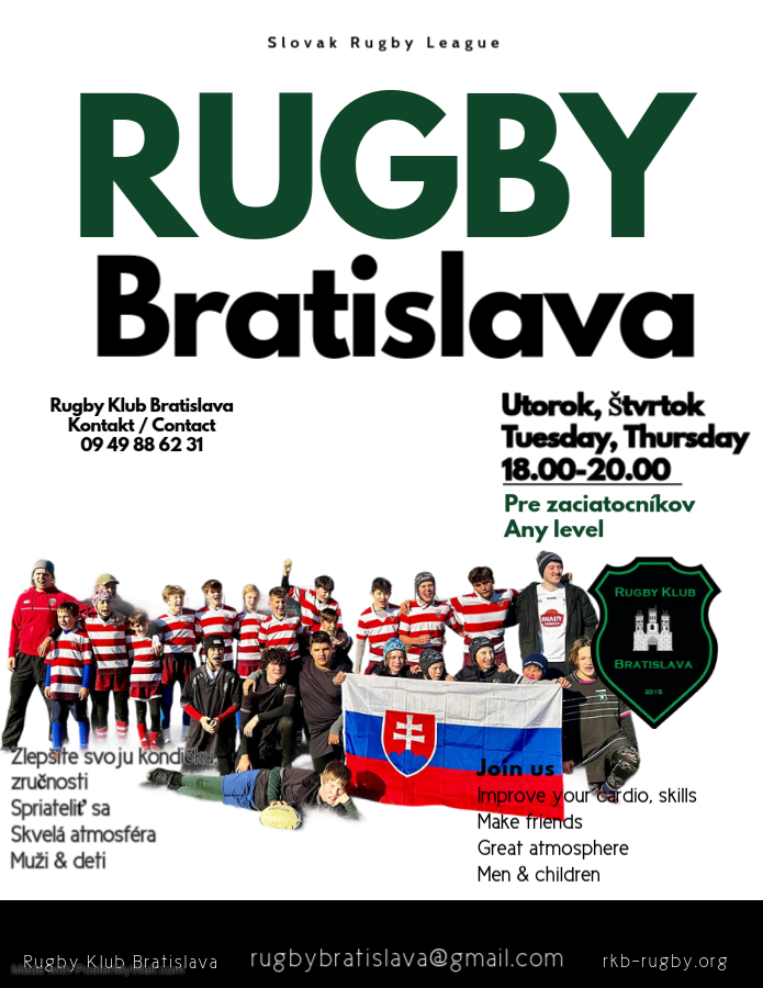 Rugby nábor pre deti na jar 2025 - Rugby Klub Bratislava